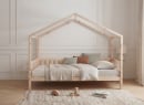Lit cabane enfant 90x200 pin massif THEO Bois - 2