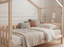 Lit cabane enfant 90x200 pin massif THEO Bois - 3