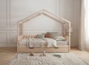 Lit cabane enfant 90x200 pin massif THEO Bois - 4