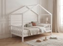 Lit cabane enfant 90x200 pin massif THEO Blanc - 1