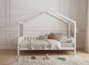 Lit cabane enfant 90x200 pin massif THEO Blanc - 2
