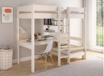 Lit mezzanine avec bureau et fauteuil convertible CALVI - 3