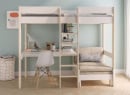 Lit mezzanine avec bureau 90x200 et fauteuil convertible CALVI - 3