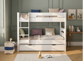 Triple bunk bed 3 sleepers 90x190 ANGEL - White