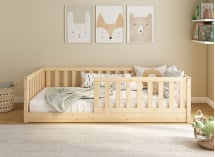 Lit Montessori 90x190 en pin massif UGO - Pin 2