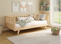 Lit enfant avec barrière amovible 90x190 en pin massif UGO - Pin 4