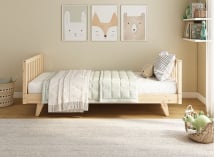 Lit enfant avec barrière amovible 90x190 en pin massif UGO - Pin 8