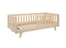 Lit enfant avec barrière amovible 90x190 en pin massif UGO - Pin 9