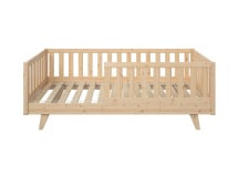 Lit enfant avec barrière amovible 90x190 en pin massif UGO - Pin 10