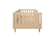 Lit enfant avec barrière amovible 90x190 en pin massif UGO - Pin 17