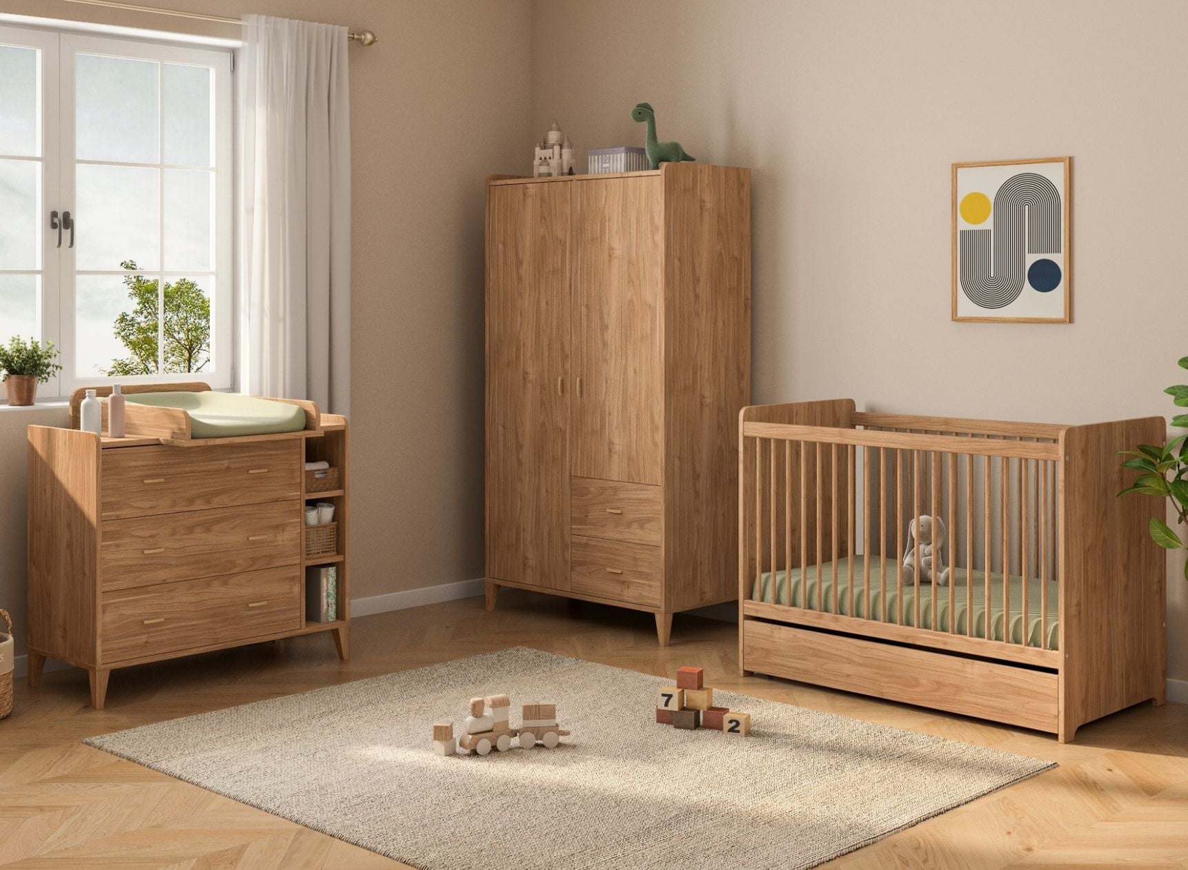 Chambre bébé complète ANTON - Bois 3