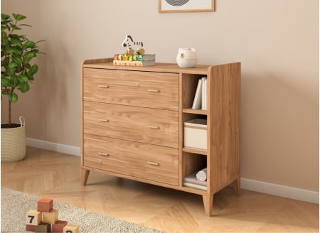 Commode 3 tiroirs ANTON - Bois 1
