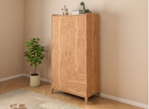 Armoire 2 portes 2 tiroirs ANTON - Bois