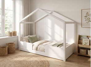 Montessori cabin bed 90x190 in solid pine TIMEO - White