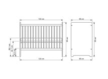 Dimensions - Lit bébé évolutif 60x120 ANTON - Bois