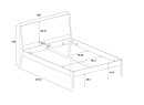 Dimensions - Lit en bois massif 160x200 GABRIEL - Noyer
