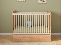 Lit bébé évolutif 60x120 ANTON - Bois/Sable 5