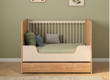 Lit bébé évolutif 60x120 ANTON - Bois/Sable 7