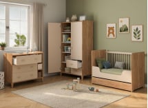 Lit bébé évolutif 60x120 ANTON - Bois/Sable 9