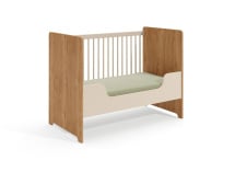 Lit bébé évolutif 60x120 ANTON - Bois/Sable 11