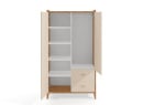 Armoire 2 portes 2 tiroirs ANTON - Bois/Sable 9