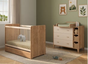Habitación de bebé dúo ANTON - Madera/Arena