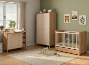 Komplettes ANTON-Babyzimmer – Holz/Sand