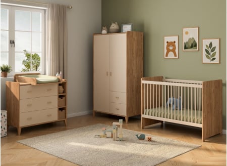 Komplettes ANTON-Babyzimmer – Holz/Sand