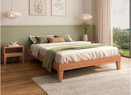Lit en bois massif 140x190 ACHILLE Hêtre - 1