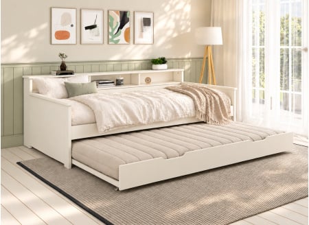 Cama nido con almacenaje 90x200 OLIVER - Blanco