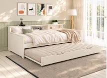Lit banquette gigogne OLIVER avec couchage supplémentaire ouvert