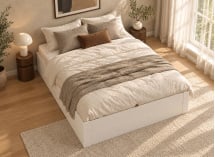 Lit coffre SELIO 140x190 blanc – vue plongeante
