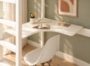 Lit mezzanine JUNE 90x200 blanc – détail du bureau d’angle