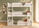Lit superposé SOHO 3 places 90x200 blanc – vue de face des trois couchages