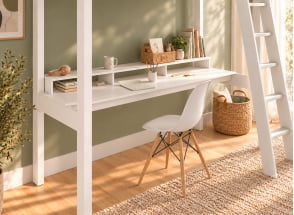 Escritorio para cama alta SOHO - Blanco