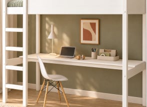 JUNE Loft Bed Desk - White