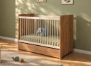 Lit bébé évolutif 60x120 ANTON - Bois/Sable 2