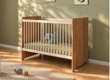 Lit bébé évolutif 60x120 ANTON - Bois/Sable 1