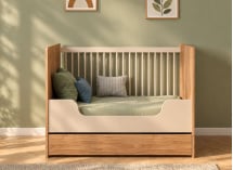 Lit bébé évolutif 60x120 ANTON - Bois/Sable 7