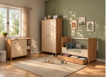 Lit bébé évolutif 60x120 ANTON - Bois/Sable 9