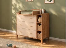 Commode 3 tiroirs et niches ANTON - Bois /Sable 3