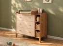 Commode 3 tiroirs et niches ANTON - Bois /Sable 3