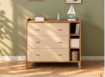 Commode 3 tiroirs et niches ANTON - Bois /Sable 4