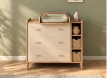 Commode 3 tiroirs et niches ANTON - Bois /Sable 5