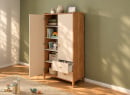 Armoire 2 portes 2 tiroirs ANTON - Bois/Sable 2