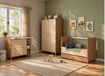 Armoire 2 portes 2 tiroirs ANTON - Bois/Sable 5