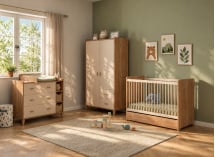 Chambre bébé complète ANTON - Bois/Sable 1