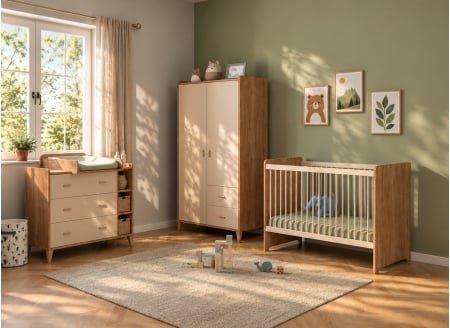 Habitación de bebé completa ANTON - Madera/Arena