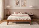 Lit en bois massif 140x190 ACHILLE - Noyer 1
