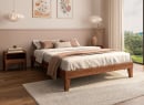 Lit en bois massif 140x190 ACHILLE - Noyer 2